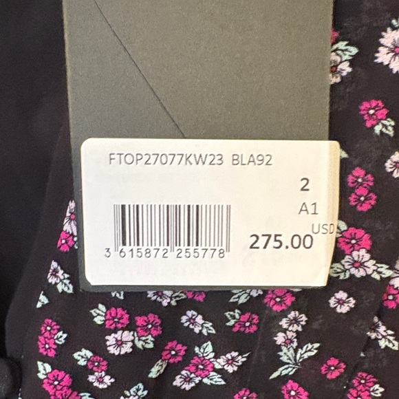 The Kooples Black and Pink Floral Blouse - Picture 3 of 13